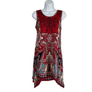 Altard State Boho Paisley Print Handkerchief Hem Sundress Sz S Festival Indie